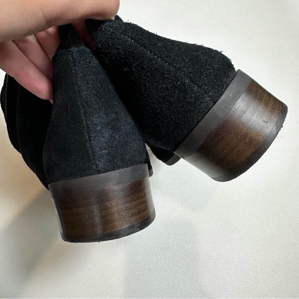 Lucky Brand Black Suede Knee High Heeled Autumn Tall Boots - Picture 6 of 13